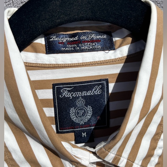 Faconnable Button Down Stripe Shirt size M - Picture 3 of 3